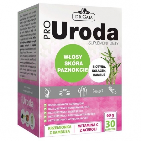 DR. GAJA ProUroda - włosy skóra paznokcie, 30 saszetek, suplement diety 60g